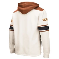 Men's Colosseum Cream Texas Longhorns Big & Tall Hockey Lace-Up Pullover Hoodie