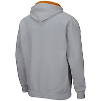 Sweat à capuche entièrement zippé Colosseum Texas Longhorns Arch & Logo 3.0 pour homme, gris chiné