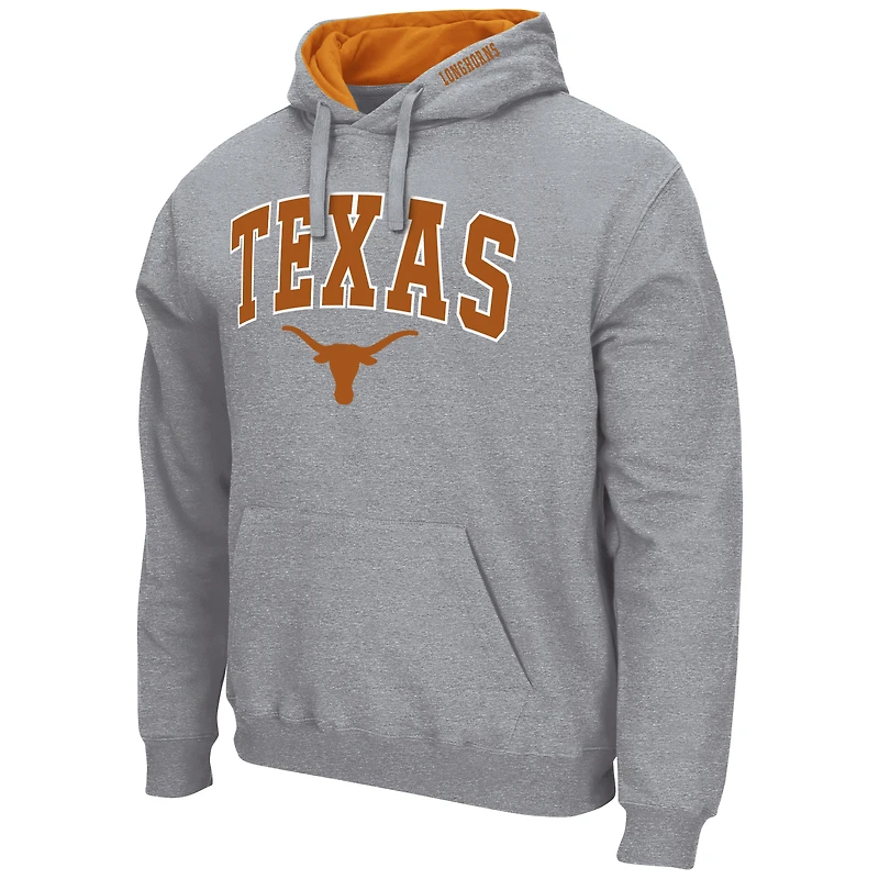 Men's Colosseum  Heather Gray Texas Longhorns Arch & Logo Hoodie