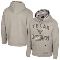 Men's Colosseum Oatmeal Texas Longhorns Big & Tall Operation Hat Trick Battalion Hoodie Sweatshirt