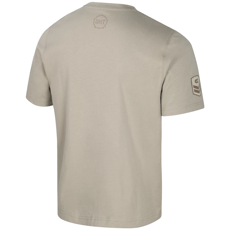 Men's Colosseum Oatmeal Texas Longhorns Operation Hat Trick Dune Flag T-Shirt