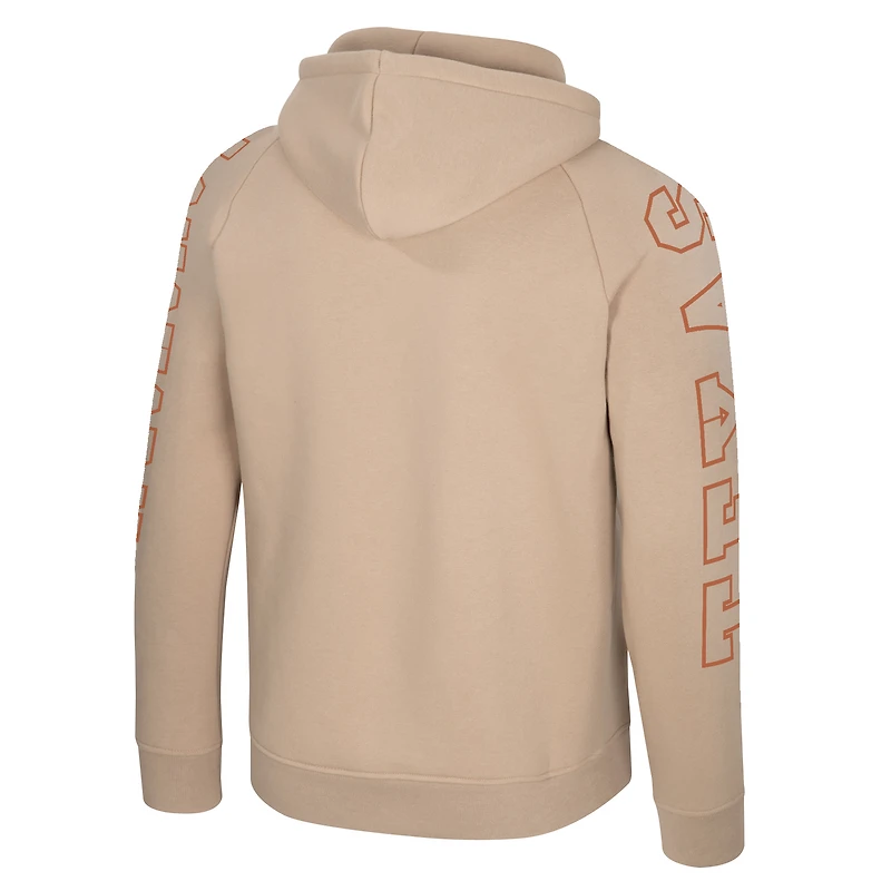 Men's Colosseum Tan Texas Longhorns Big Break Raglan Hoodie