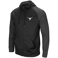 Men's Colosseum Texas Longhorns Big & Tall Blackout Raglan Full-Zip Hoodie