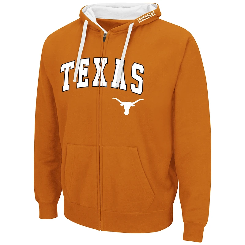 Men's Colosseum Texas Orange Longhorns Big & Tall Full-Zip Hoodie