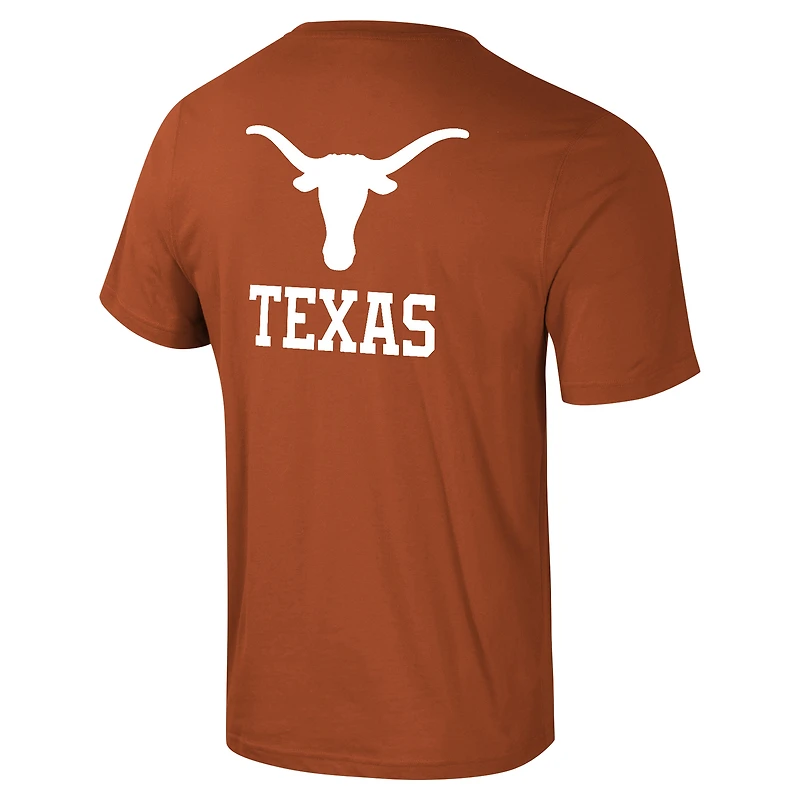 Men's Colosseum Texas Orange Longhorns Logo Lockup 2-Hit Active Blend T-Shirt