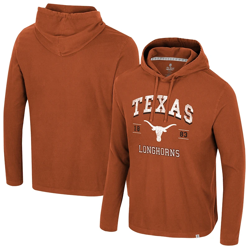 Sweat à capuche délavé orange Texas Longhorns Simoleans pour homme Colosseum