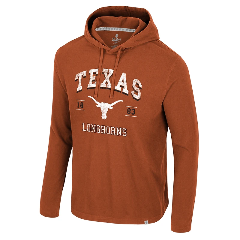 Sweat à capuche délavé orange Texas Longhorns Simoleans pour homme Colosseum