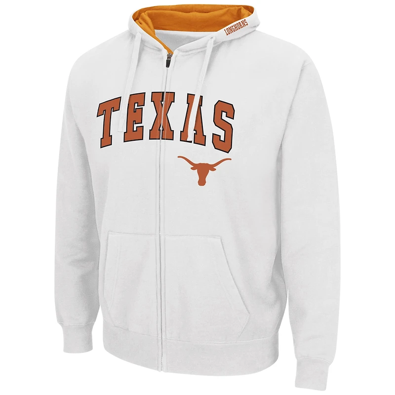 Men's Colosseum Texas Longhorns Arch & Team Logo 3.0 Full-Zip Hoodie