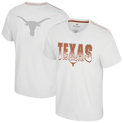 T-shirt à double logo Texas Longhorns blanc Colosseum pour homme