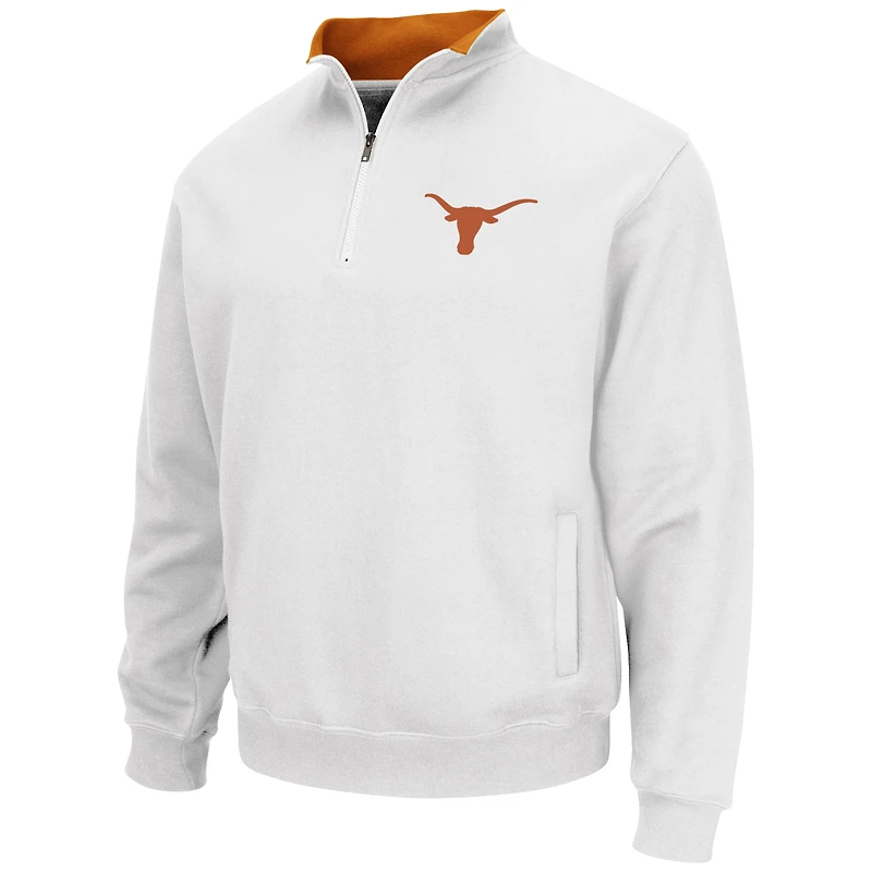 Men's Colosseum White Texas Longhorns Tortugas Quarter-Zip Sweatshirt
