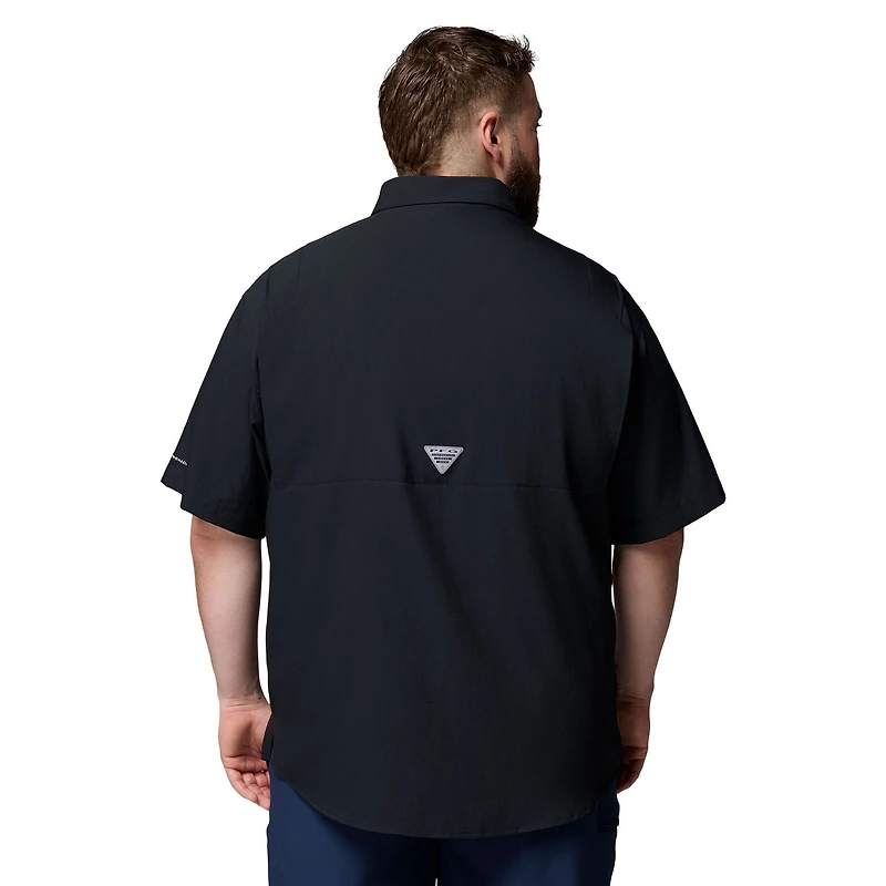 Chemise boutonnée Columbia Black Texas Longhorns pour homme, grande taille, Tamiami Omni-Shade