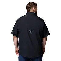 Chemise boutonnée Columbia Black Texas Longhorns pour homme, grande taille, Tamiami Omni-Shade
