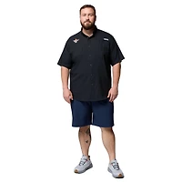 Chemise boutonnée Columbia Black Texas Longhorns pour homme, grande taille, Tamiami Omni-Shade
