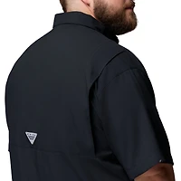 Chemise boutonnée Columbia Black Texas Longhorns pour homme, grande taille, Tamiami Omni-Shade
