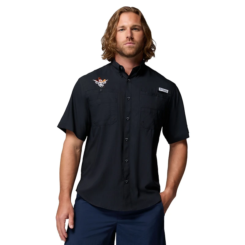 Chemise boutonnée Columbia Tan Texas Longhorns Tamiami Omni-Shade pour homme