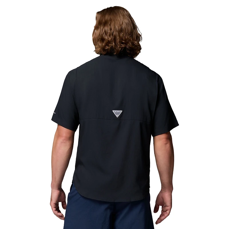 Men's Columbia Black Texas Longhorns Tamiami Omni-Shade Button-Down Shirt