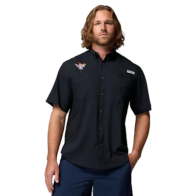 Men's Columbia Tan Texas Longhorns Tamiami Omni-Shade Button-Down Shirt