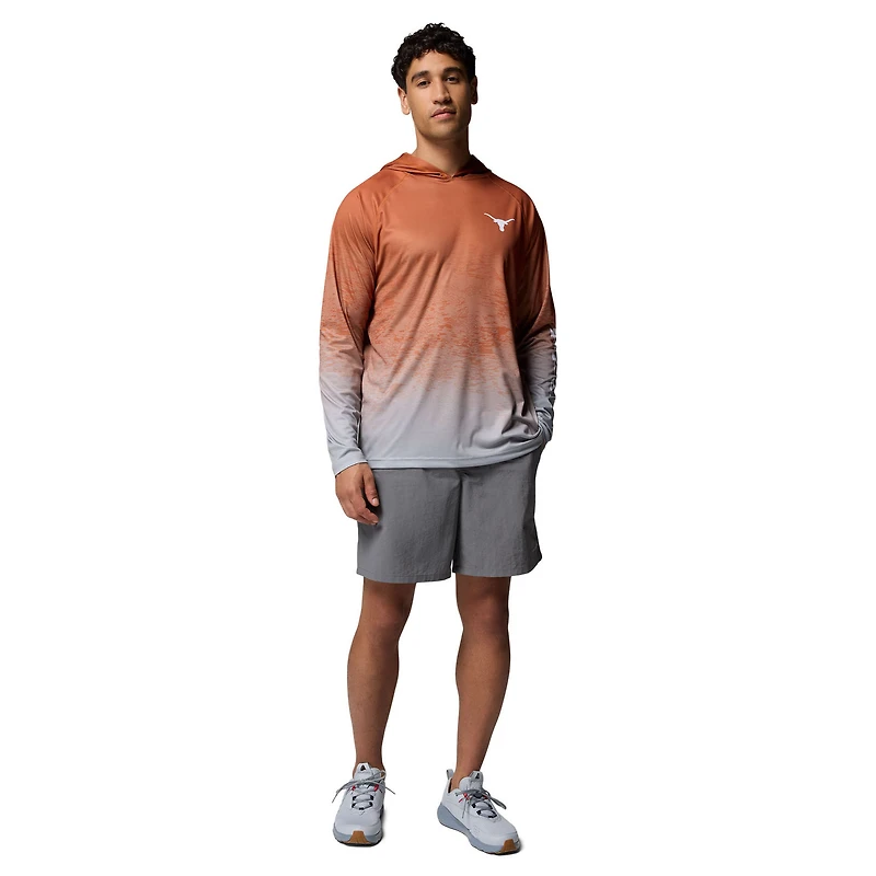 Sweat à capuche Columbia Burnt Orange Texas Longhorns PFG Gradient Water Super Terminal Tackle pour homme avec t-shirt Omni-Wick