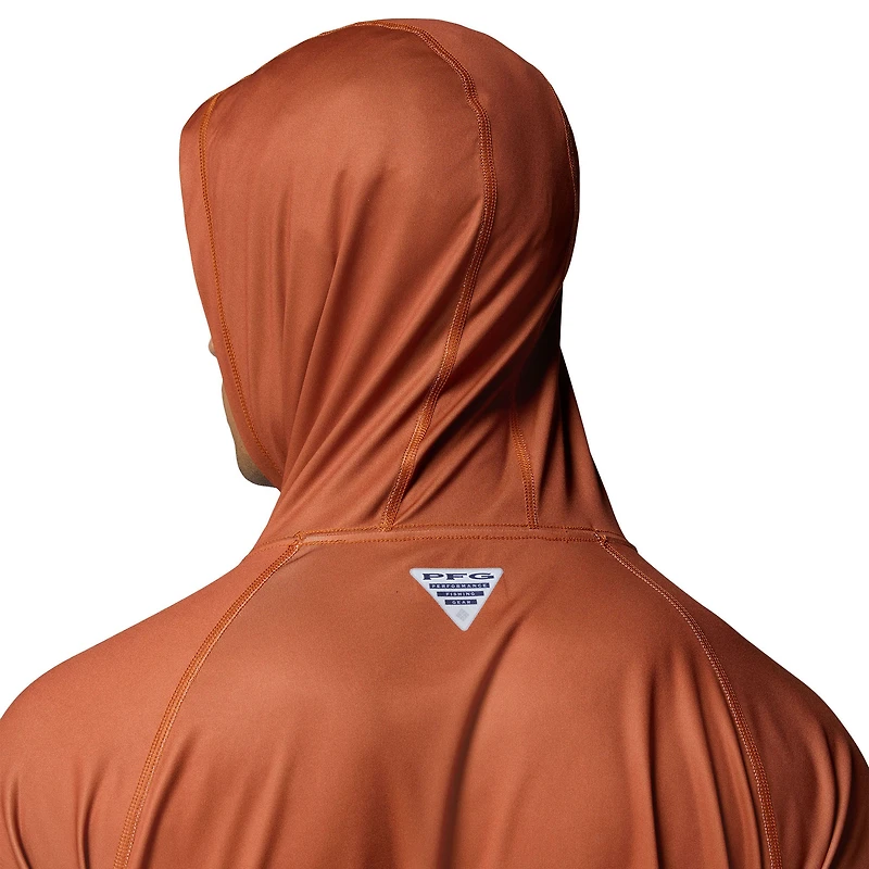 Sweat à capuche Columbia Burnt Orange Texas Longhorns PFG Gradient Water Super Terminal Tackle pour homme avec t-shirt Omni-Wick