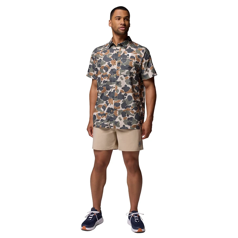 Chemise boutonnée Columbia Camo Texas Longhorns Super Slack Tide Omni-Wick pour homme