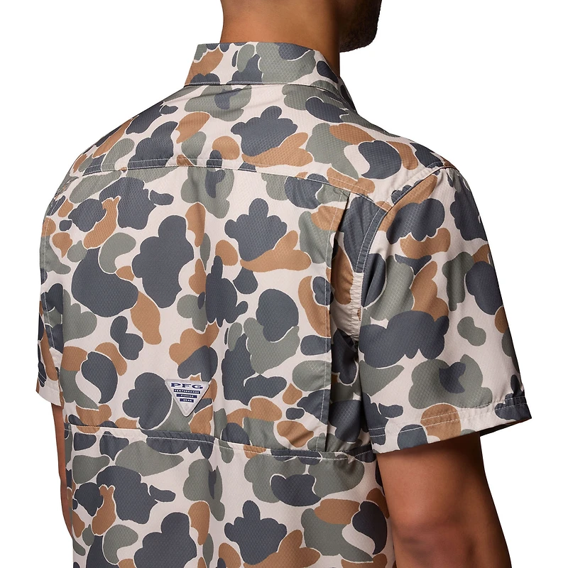Chemise boutonnée Columbia Camo Texas Longhorns Super Slack Tide Omni-Wick pour homme