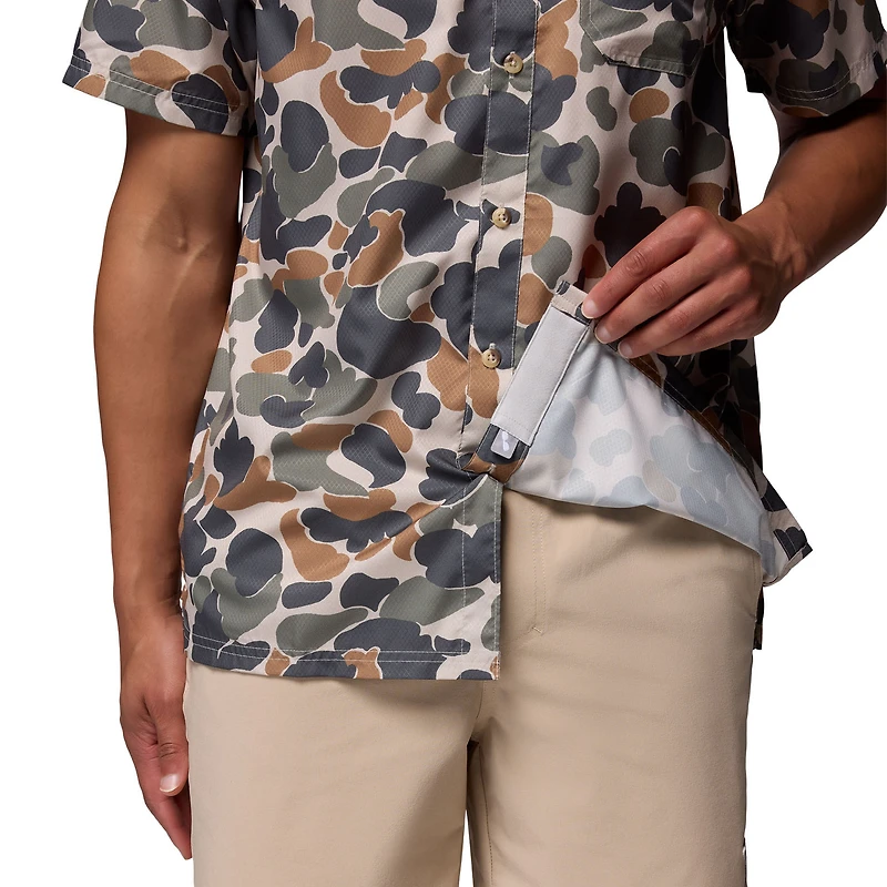Chemise boutonnée Columbia Camo Texas Longhorns Super Slack Tide Omni-Wick pour homme