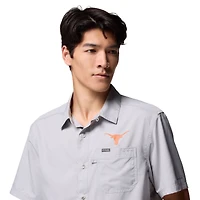 Chemise boutonnée Columbia grise Texas Longhorns Slack Tide Camp pour homme