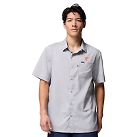 Chemise boutonnée Columbia grise Texas Longhorns Slack Tide Camp pour homme