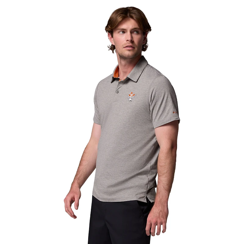 Men's Columbia Gray Texas Longhorns Tech Trail Polo