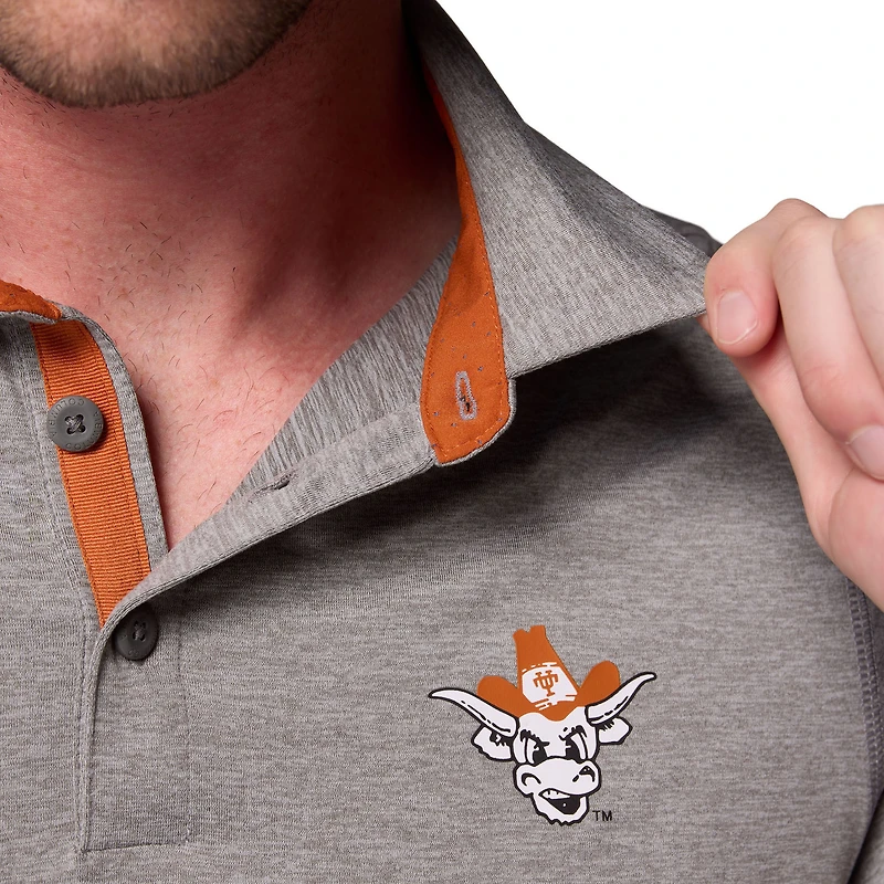 Men's Columbia Gray Texas Longhorns Tech Trail Polo