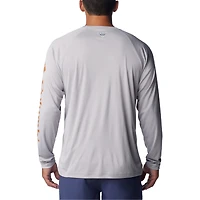 Men's Columbia Gray Texas Longhorns Terminal Tackle Omni-Shade Raglan Long Sleeve T-Shirt