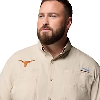 Men's Columbia Tan Texas Longhorns Big & Tall Collegiate Tamiami Omni-Shade Full-Button Shirt
