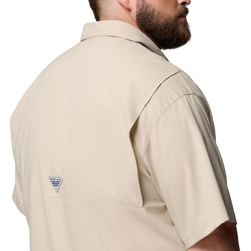 Men's Columbia Tan Texas Longhorns Big & Tall Collegiate Tamiami Omni-Shade Full-Button Shirt