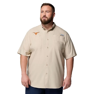 Chemise à boutons Columbia Tan Texas Longhorns Big & Tall Collegiate Tamiami Omni-Shade pour homme