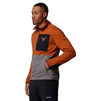 Pull Columbia Texas Longhorns Hike Omni-Wick demi-zip orange/gris pour homme