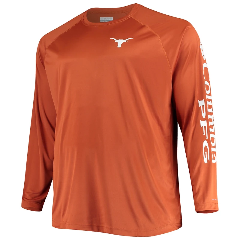 Columbia Texas Orange Longhorns Big & Tall Terminal Tackle T-shirt raglan à manches longues Omni-Shade