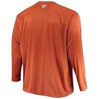 Men's Columbia Texas Orange Longhorns Big & Tall Terminal Tackle Long Sleeve Omni-Shade Raglan T-Shirt