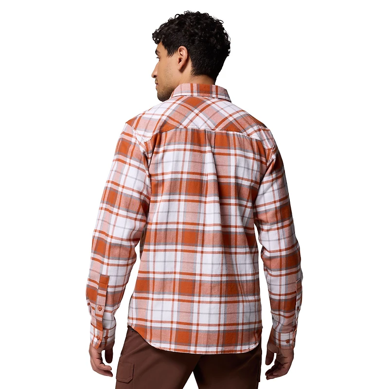 Chemise boutonnée à manches longues en flanelle Omni-Wick Texas Orange Longhorns pour homme