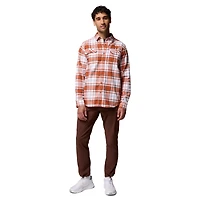 Chemise boutonnée à manches longues en flanelle Omni-Wick Texas Orange Longhorns pour homme