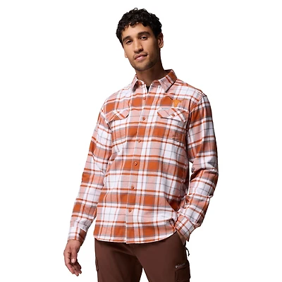 Chemise boutonnée à manches longues en flanelle Omni-Wick Texas Orange Longhorns pour homme