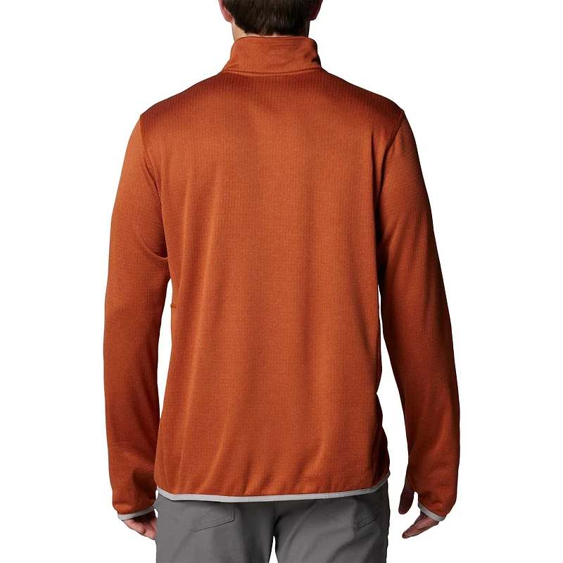 Men's Columbia Texas Orange Longhorns Park View Grid Fleece Omni-Wick Half-Zip Jacket