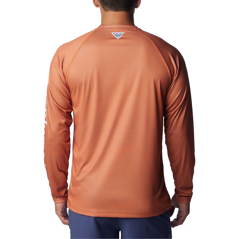 Columbia Texas Orange Longhorns PFG Terminal Tackle Omni-Shade Raglan T-shirt à manches longues pour homme