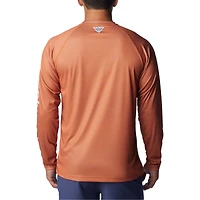 Columbia Texas Orange Longhorns PFG Terminal Tackle Omni-Shade Raglan T-shirt à manches longues pour homme