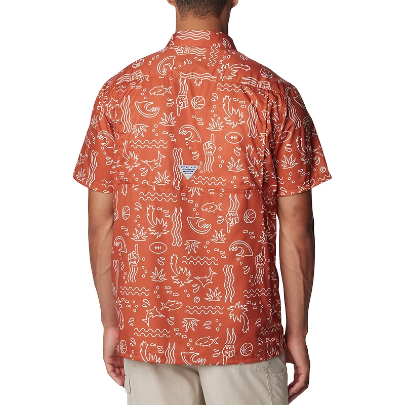 Chemise boutonnée Columbia Texas Longhorns Super Slack Tide pour hommes, orange
