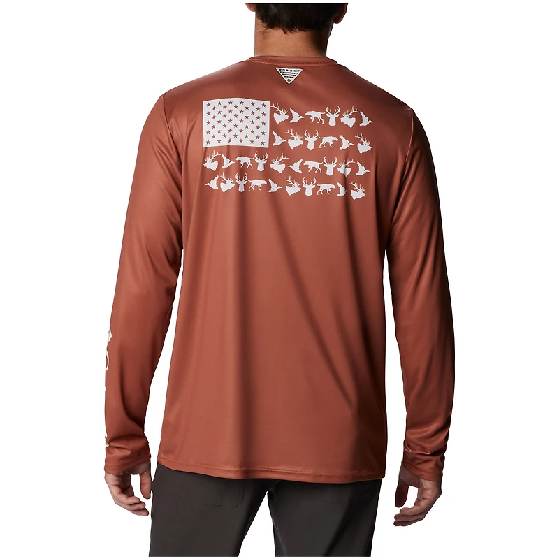 T-shirt à manches longues Columbia Texas Orange Longhorns Terminal Shot Omni-Shade pour homme
