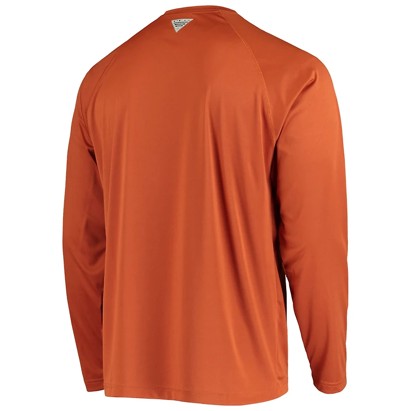 Columbia Texas Longhorns Terminal Tackle Omni-Shade Raglan T-shirt à manches longues pour homme