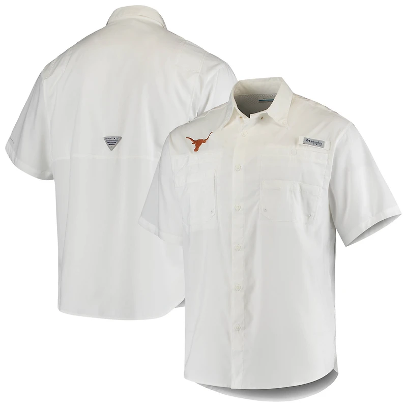 Chemise Columbia White Texas Longhorns Tamiami Omni-Shade pour homme