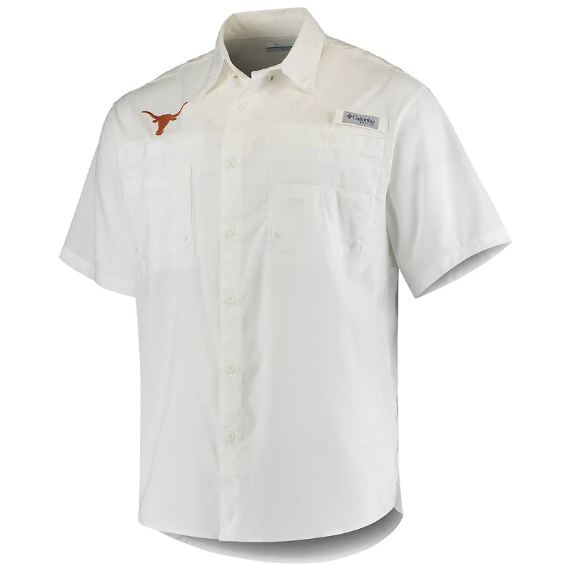 Chemise Columbia White Texas Longhorns Tamiami Omni-Shade pour homme