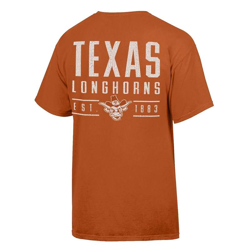 T-shirt homme ComfortWash orange brûlé Texas Longhorns Big Name