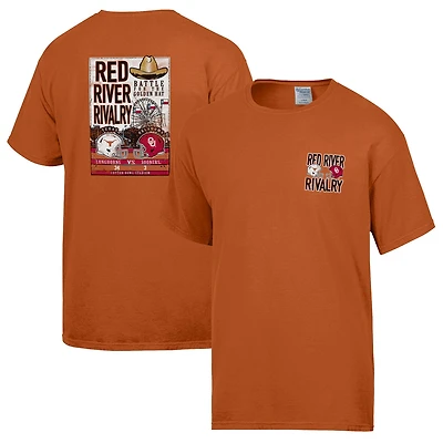 Men's ComfortWash  Texas Orange Longhorns vs. Oklahoma Sooners 2024 Red River Rivalry Score T-Shirt